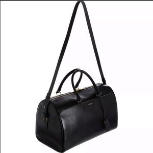 SAINT LAURENT DUFFLE 12 BAG IN BLACK LEATHER